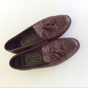 Cole Haan Brown Woven Loafers